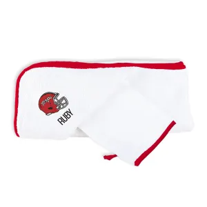 Personalized Maryland Terrapins Helmet Hooded Towel & Wash Mitt Set