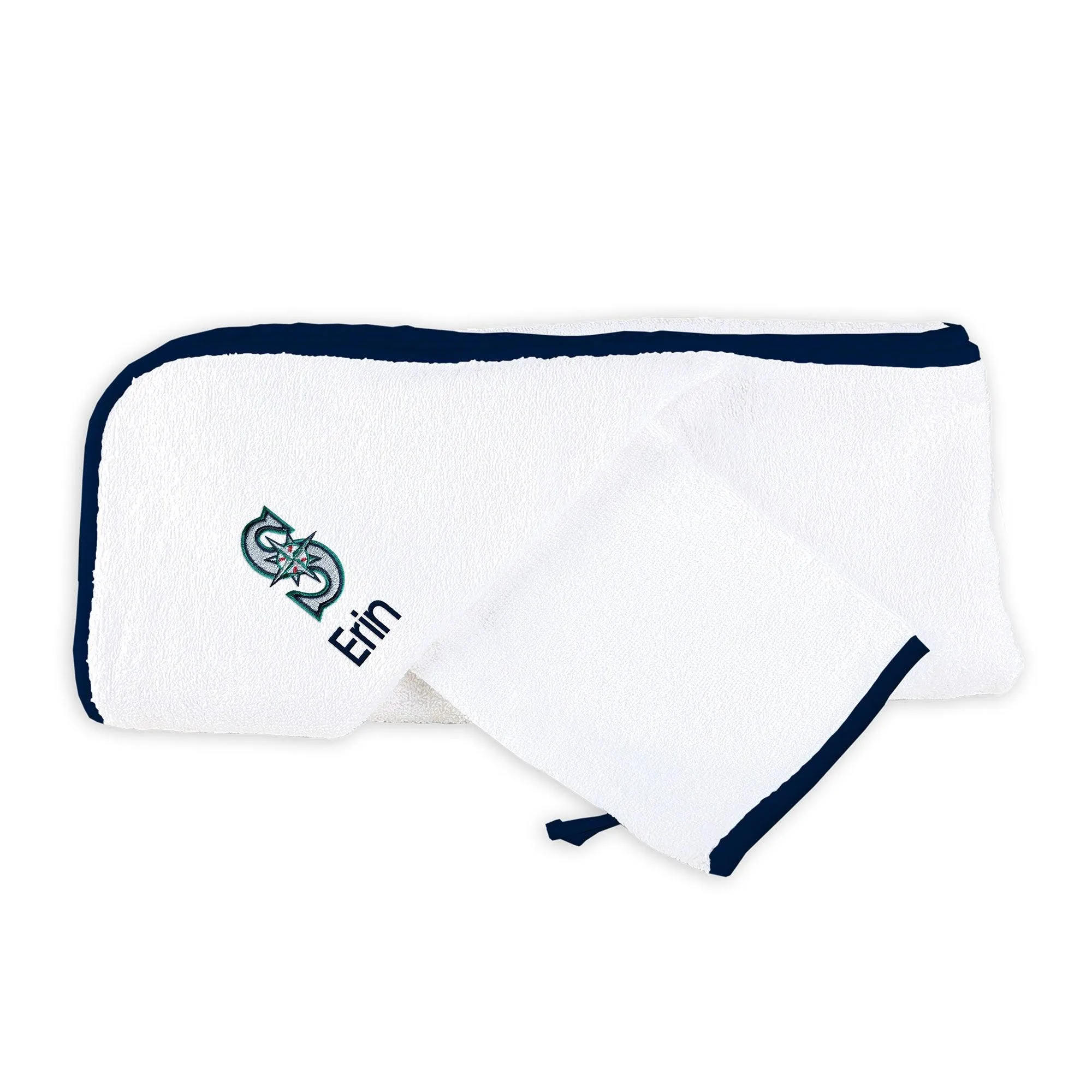 Personalized Seattle Mariners Hooded Towel & Wash Mitt Set