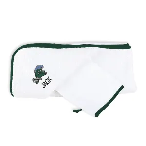 Personalized Tulane Green Wave Hooded Towel & Wash Mitt Set