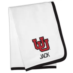 Personalized Utah Utes Interlocking U Blanket