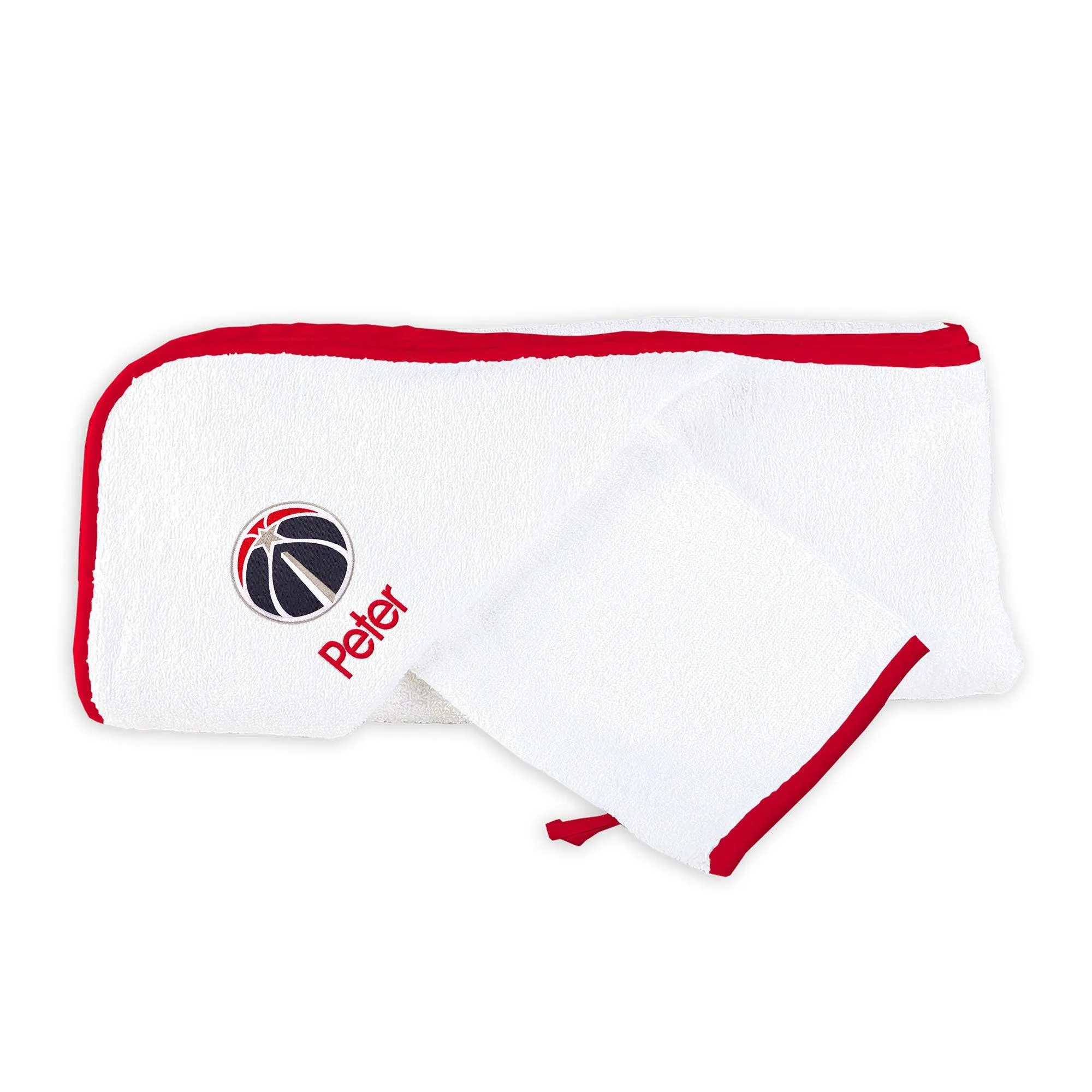 Personalized Washington Wizards Hooded Towel & Wash Mitt Set