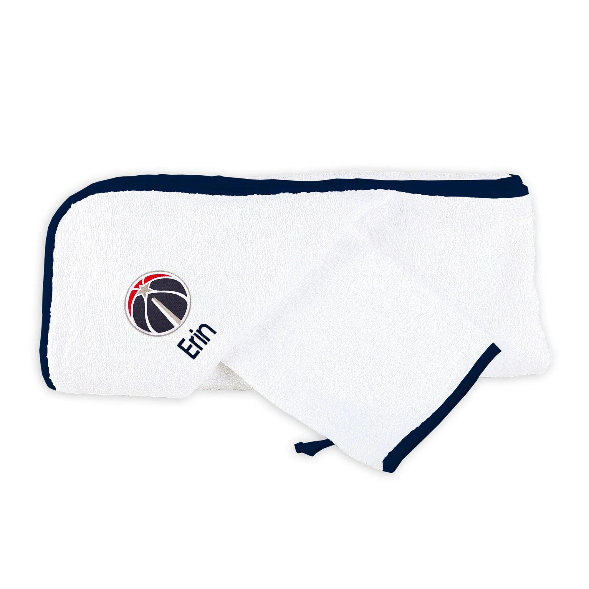 Personalized Washington Wizards Hooded Towel & Wash Mitt Set