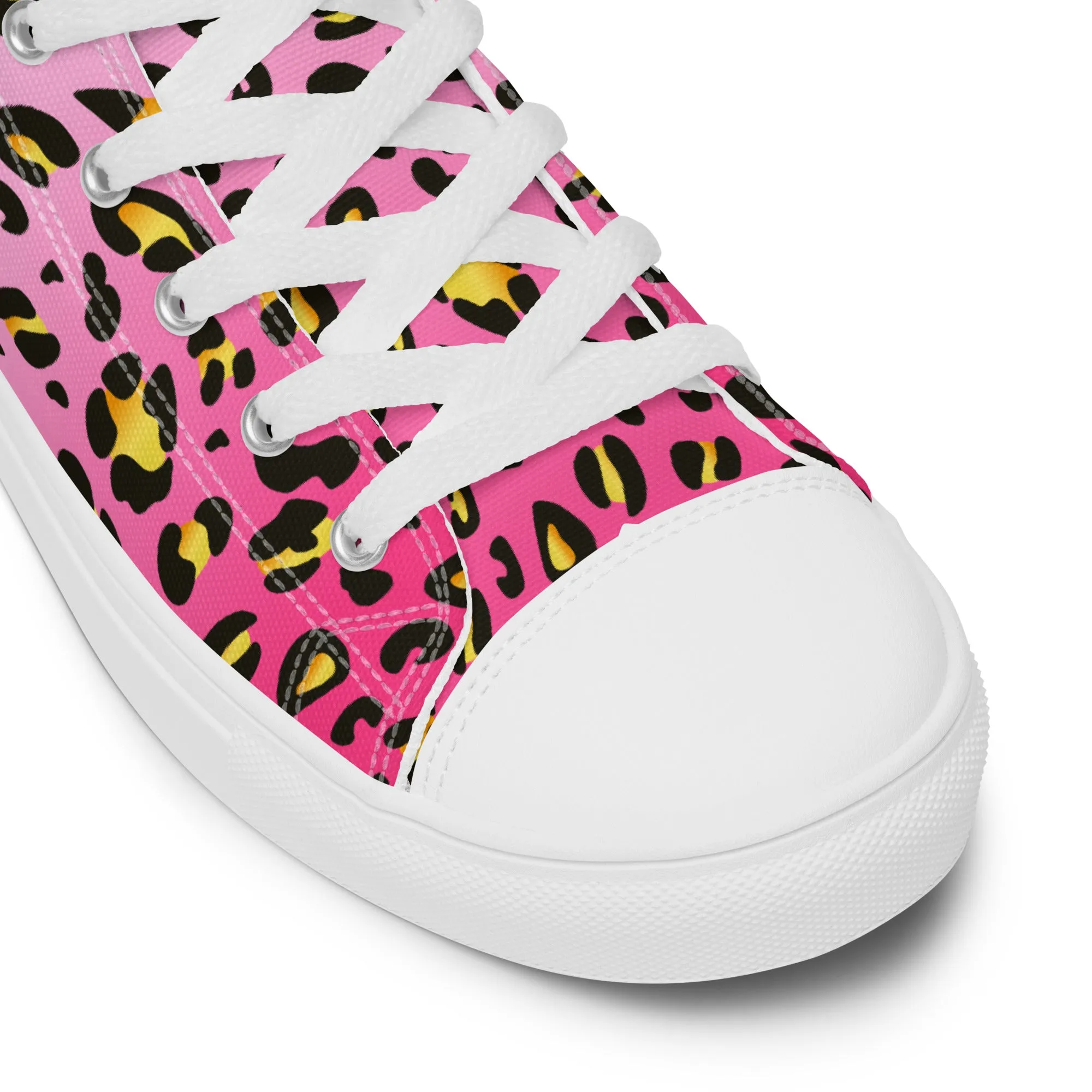 Pink Leopard With Rainbow Pride Flash Hi Top Trainers (female sizes)