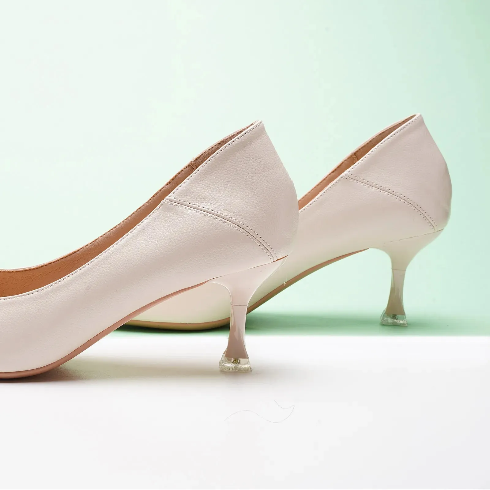 Pointed Toe Kitten Heel Pumps (Anna)