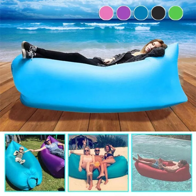 Portable Inflatable Sofa Bed for Camping, Fishing, and Beach, Lazy Air Bed, 78.7 x 27.6 inches (Rose Red)