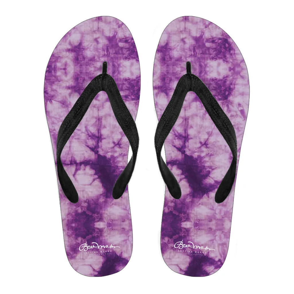 Purple Tie Dye Flip Flops