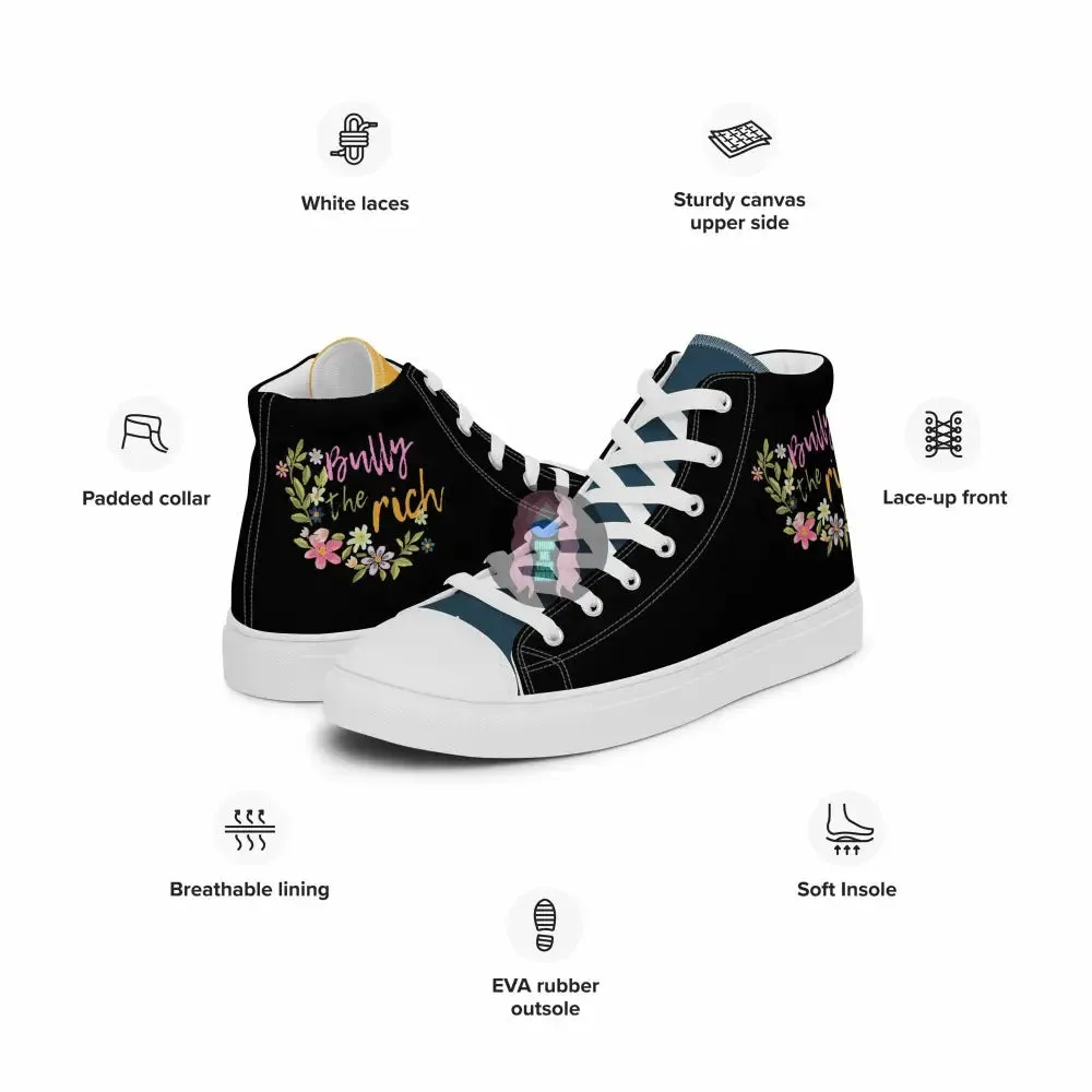 "Bully  the Rich" Women’s high top canvas shoes