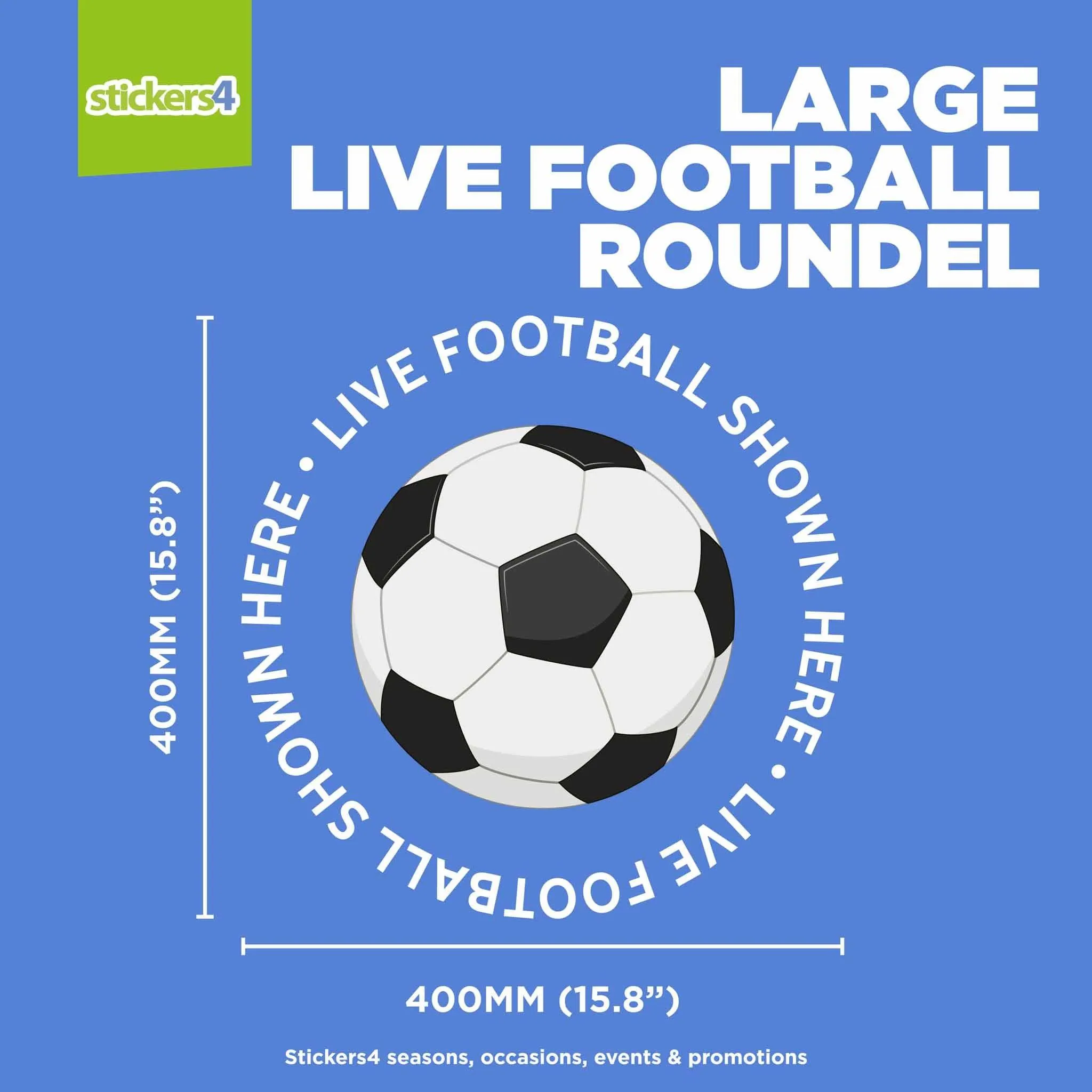 "Live Football Shown Here" Roundel Window Sticker