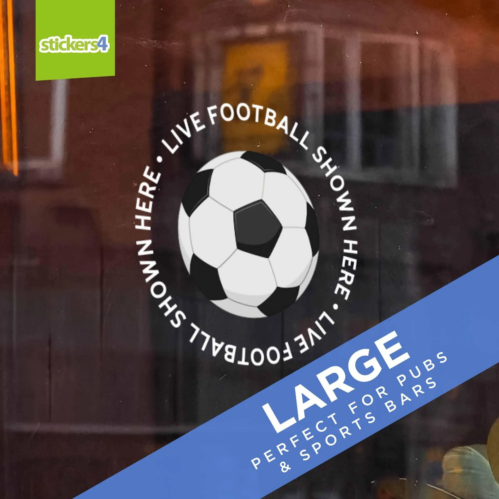 "Live Football Shown Here" Roundel Window Sticker