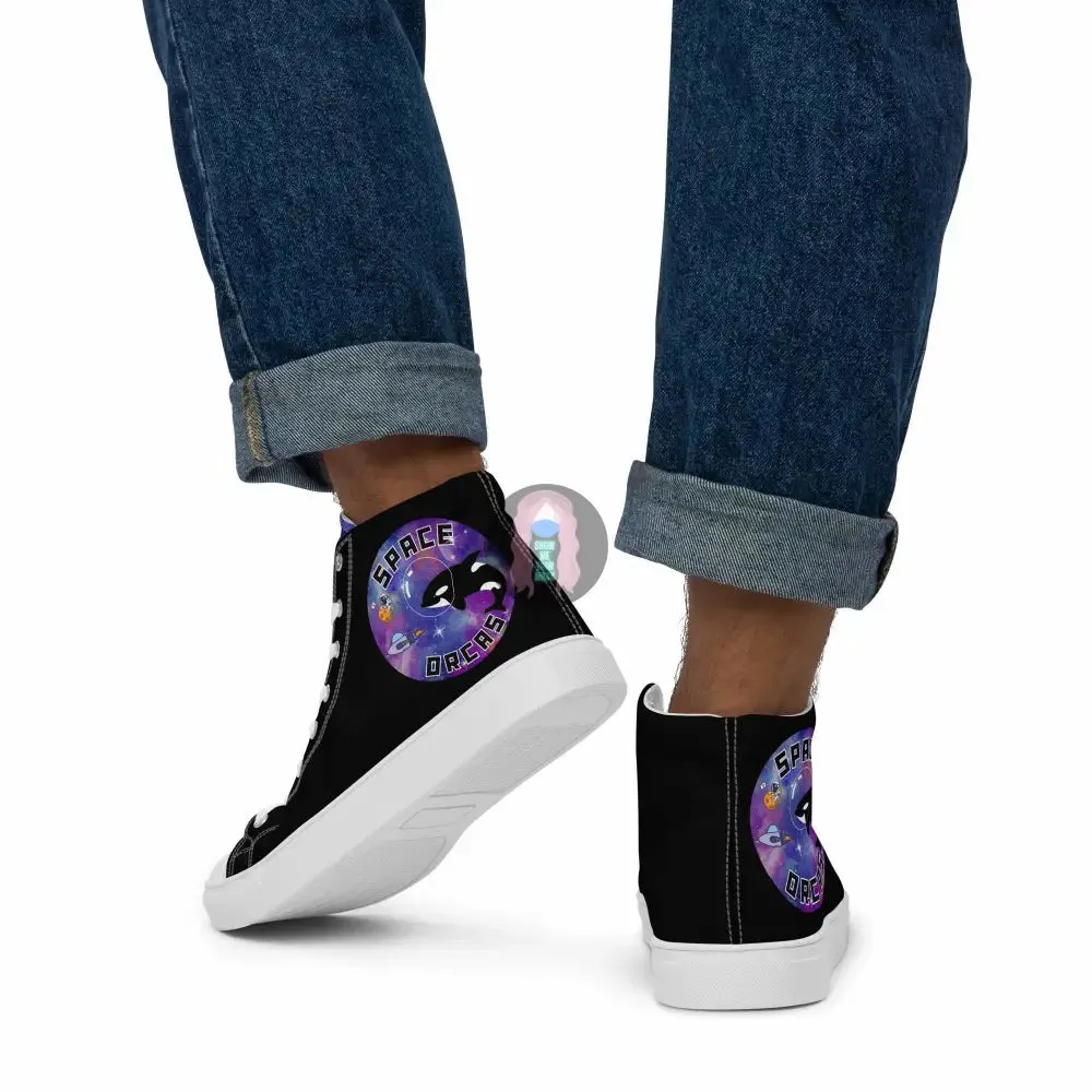 "Space Orca" Men’s high top canvas shoes