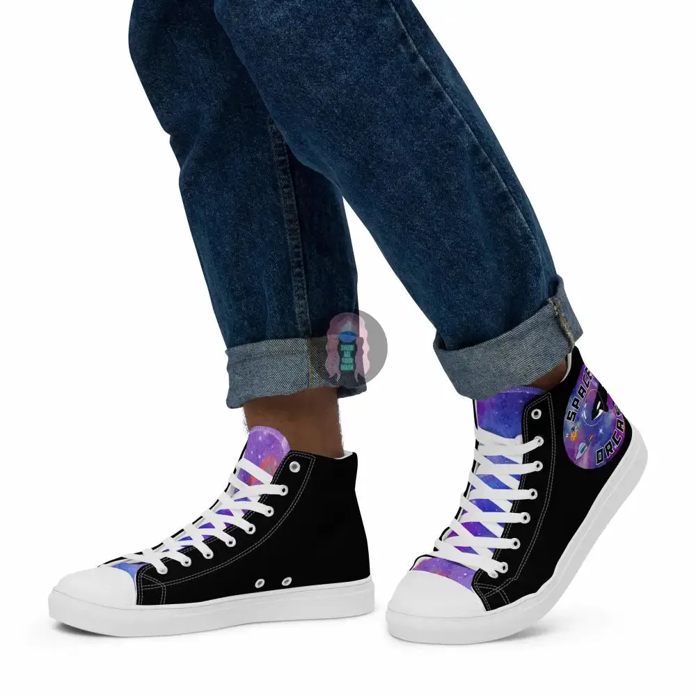 "Space Orca" Men’s high top canvas shoes