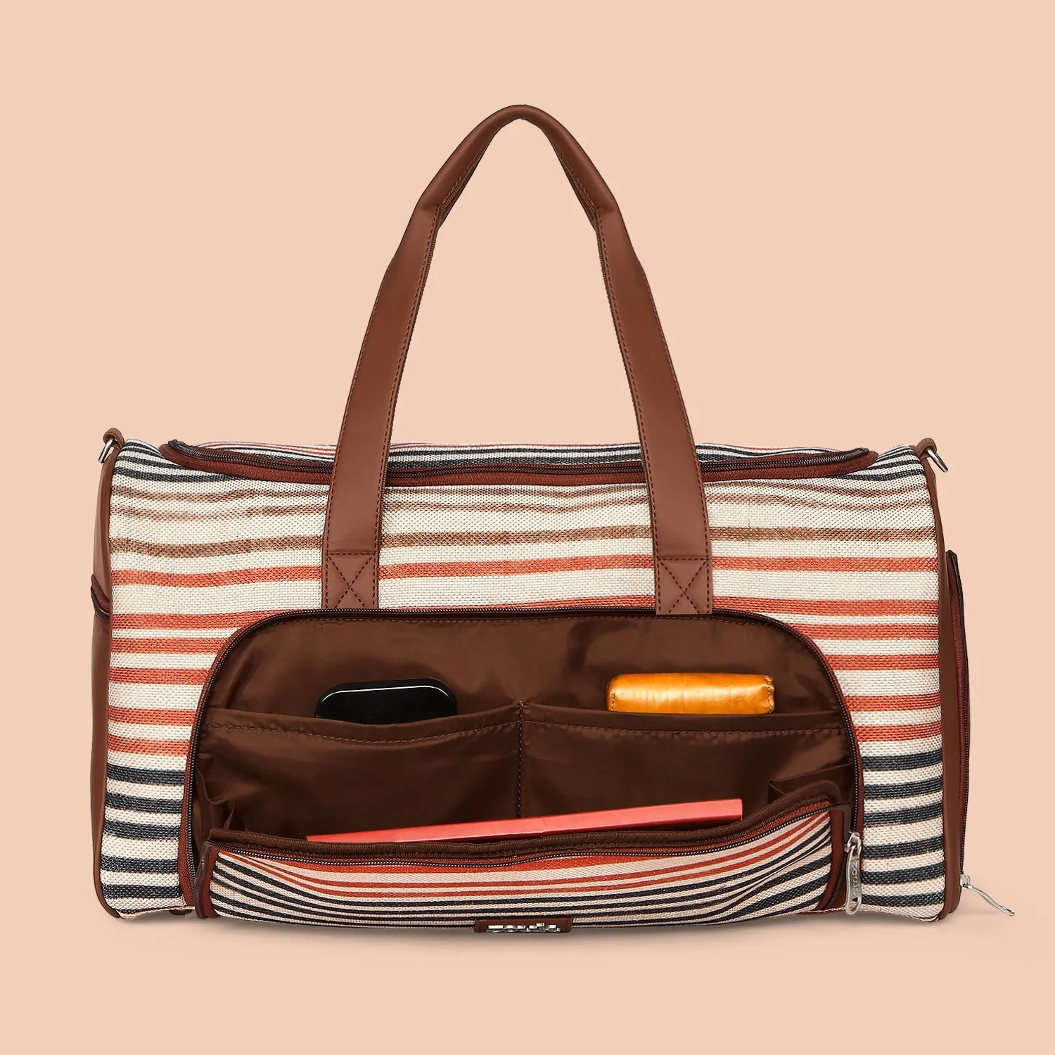 Qutub Stripes Weekender Duffel Bag