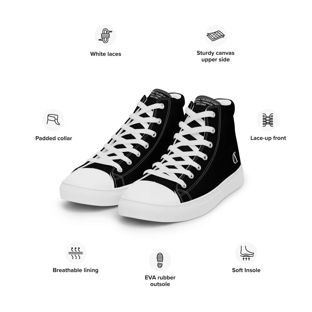 Record Breaking Shoes - Anthill Cinema Men’s high top canvas shoes