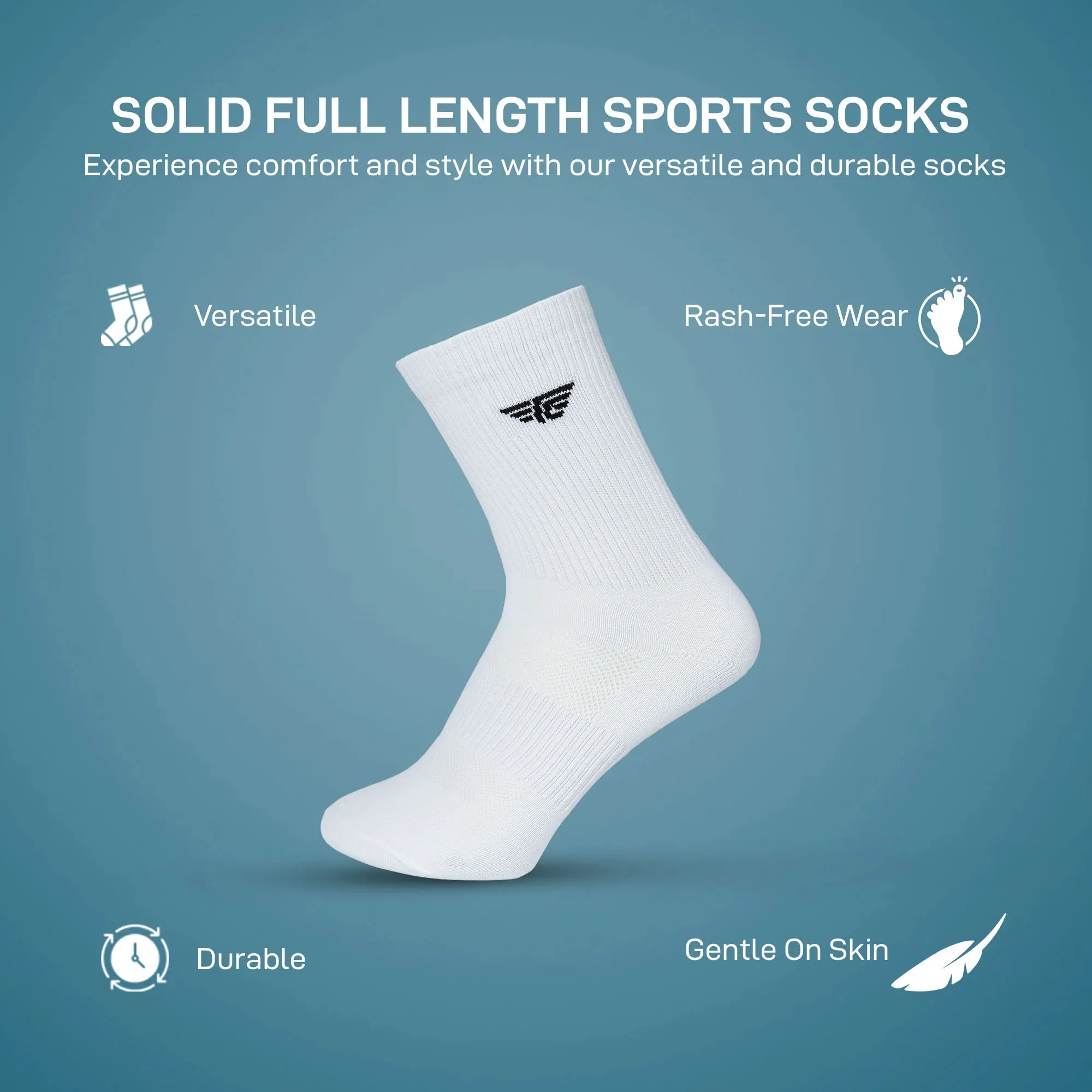 Red Tape Solid Full Length Sports Socks for Men | Pack of 3