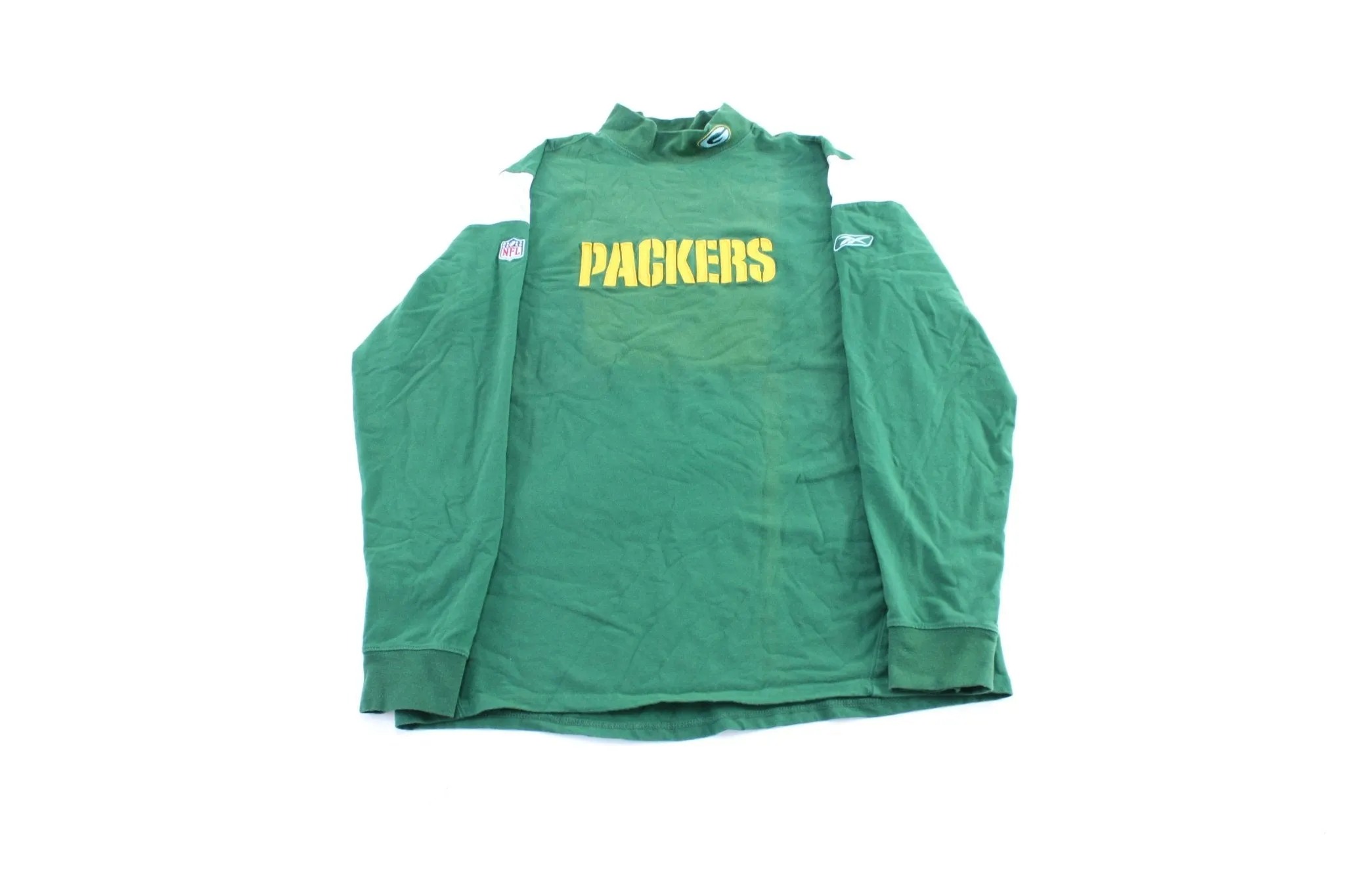 Reebok Embroidered Logo Green Bay Packers LS T-Shirt