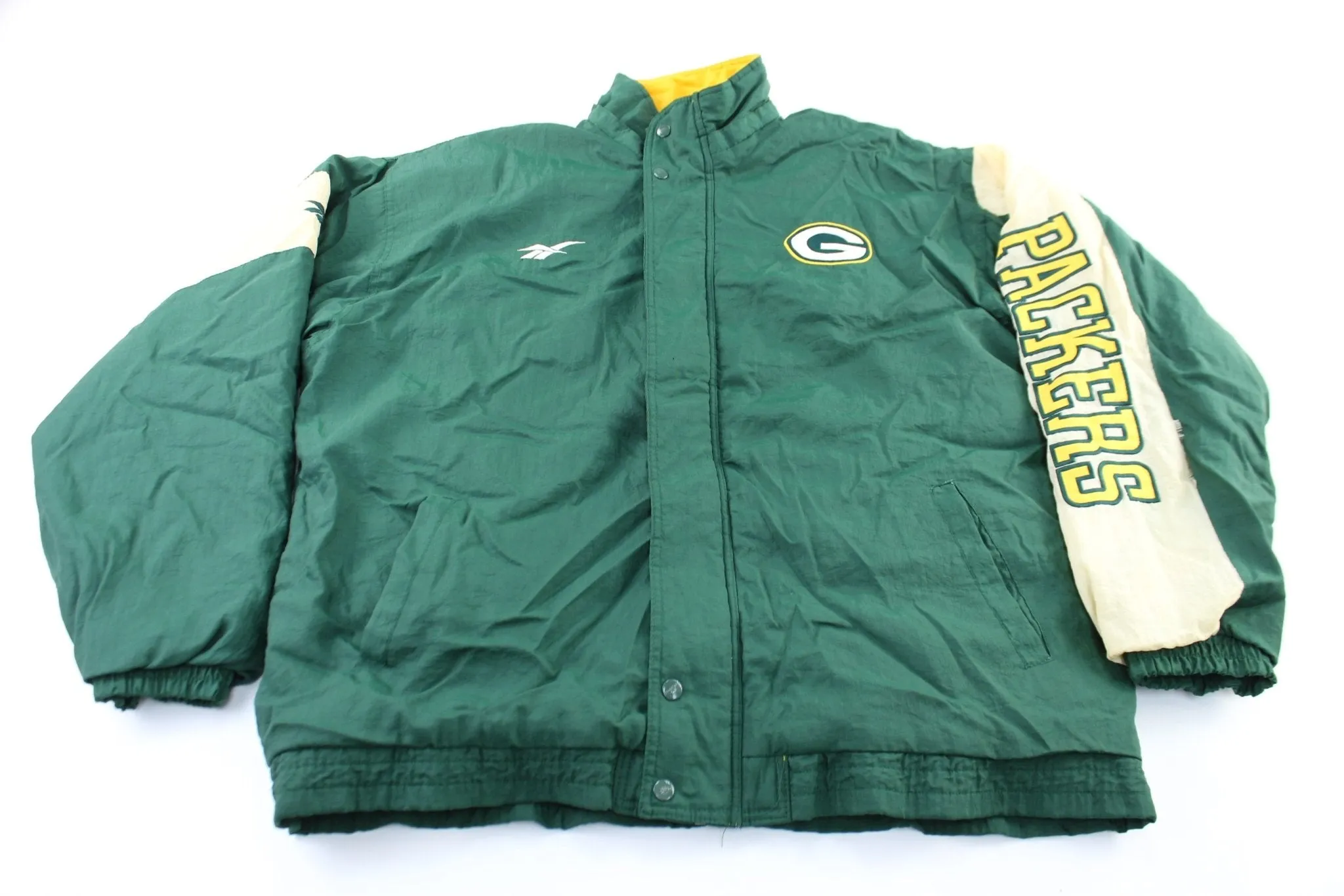 Reebok Embroidered Logo Green Bay Packers Zip Up Jacket