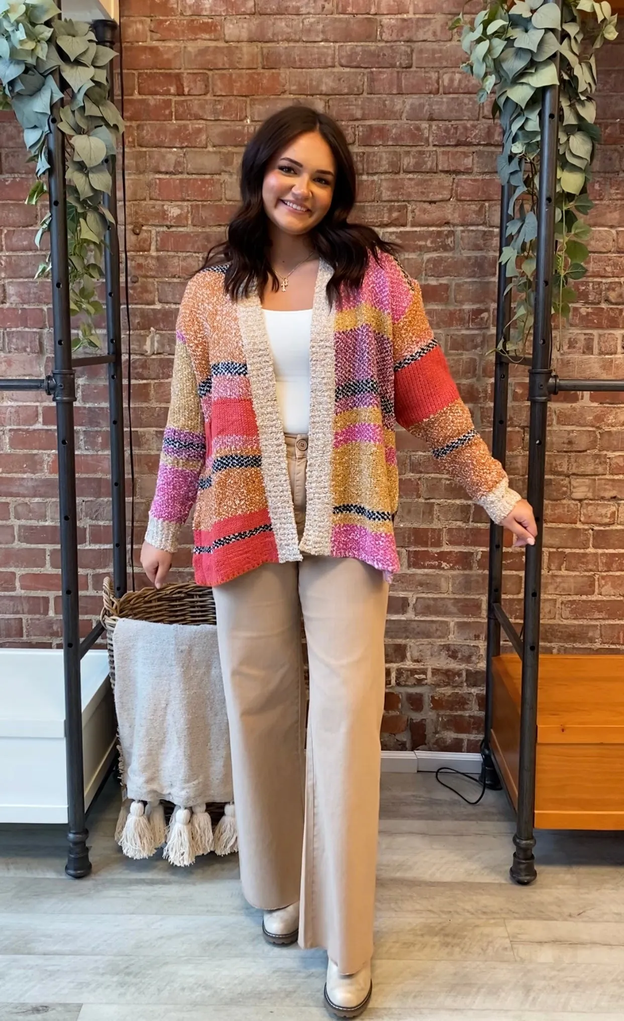 Remember Me Cardigan | Fuchsia Mustard Multi