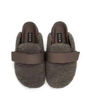 Roam Women Fuzzy Loafer Mule Taupe