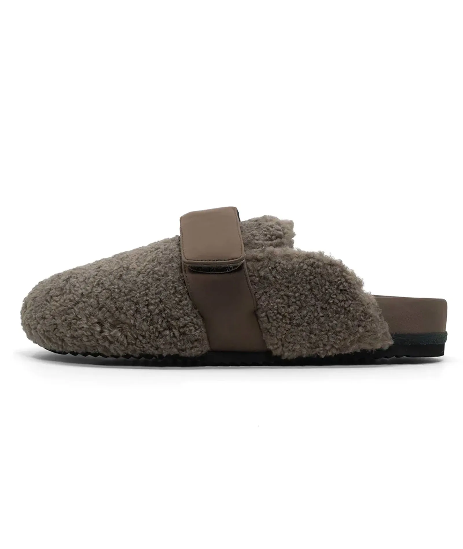 Roam Women Fuzzy Loafer Mule Taupe