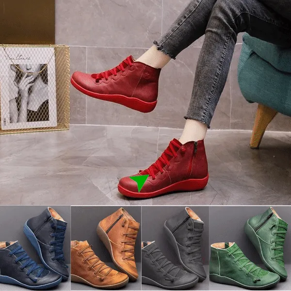 Round Toe Zipper Casual Ankle Boots for Bunions