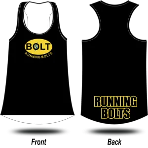 RUNNING BOLTS - Black Race Singlet