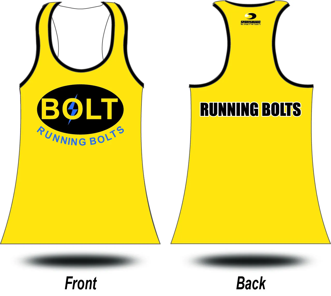 RUNNING BOLTS - Yellow Sunday Singlet