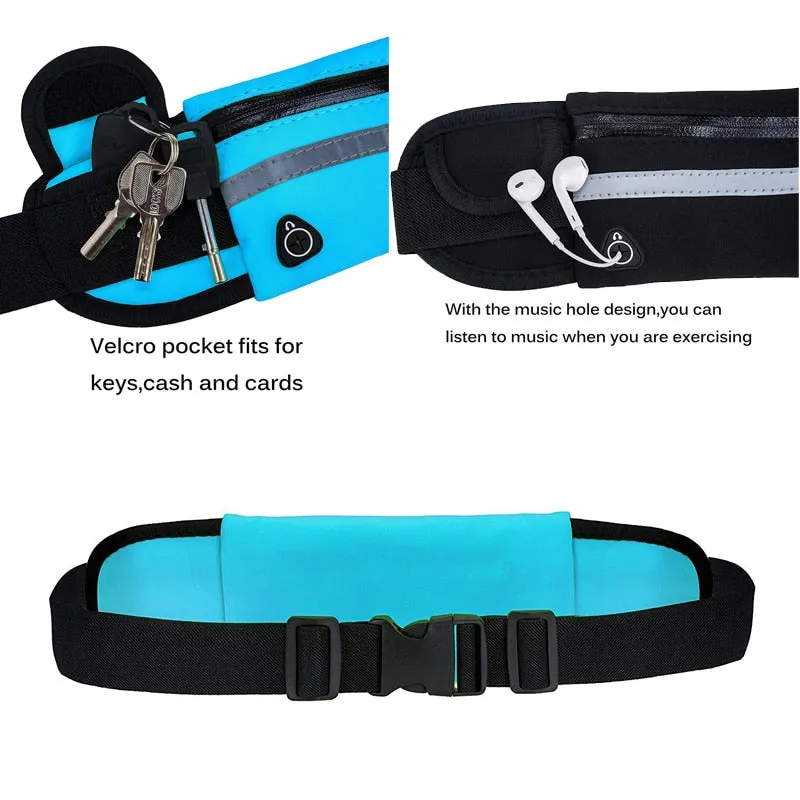 Running Slim Exercise Sports Waist Pack w/ Headphone Slot