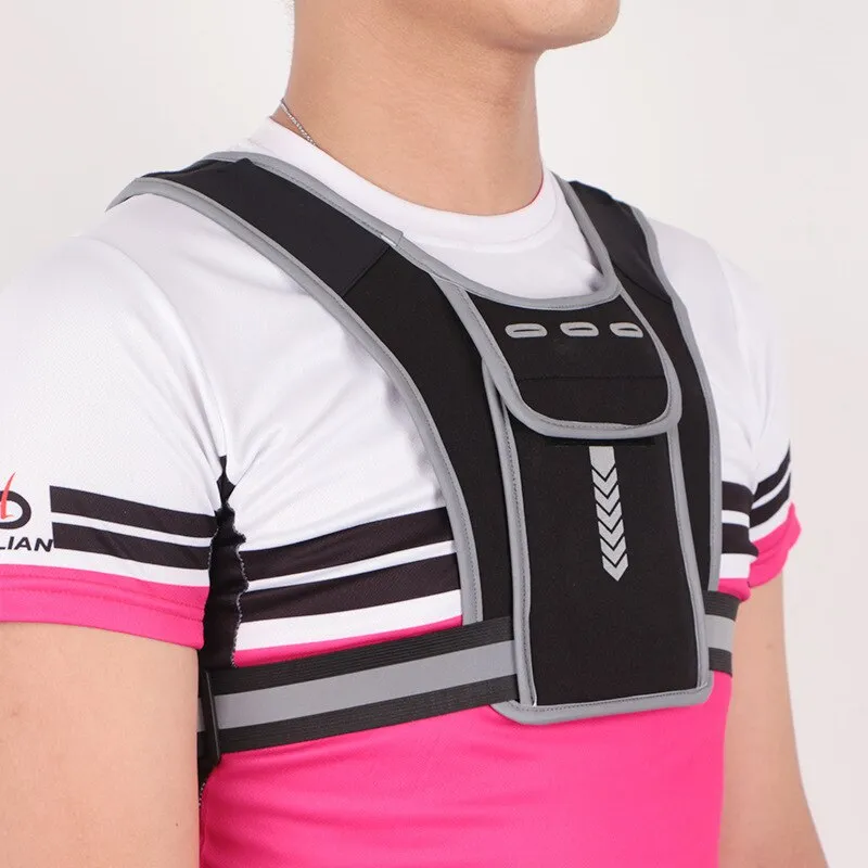 Running Vest Chest Phone Holder Reflective Workout Gear