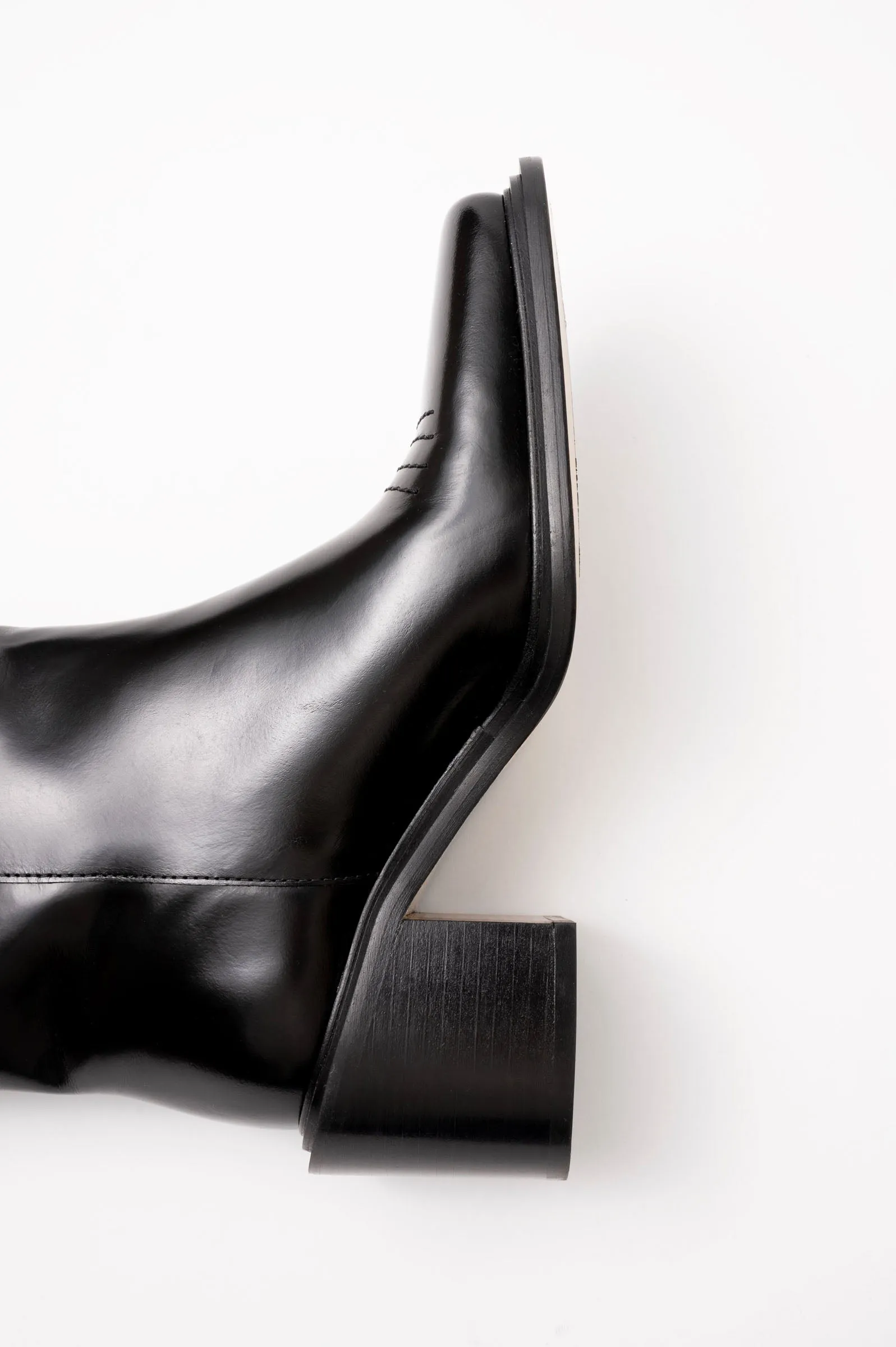 SAMANTA - Black Polished Leather Hight Boots