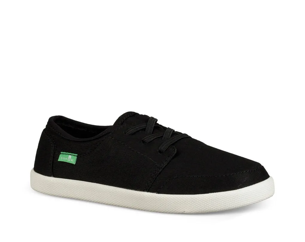 Sanuk Lil Vagabond Lace Sneaker Black - Youth