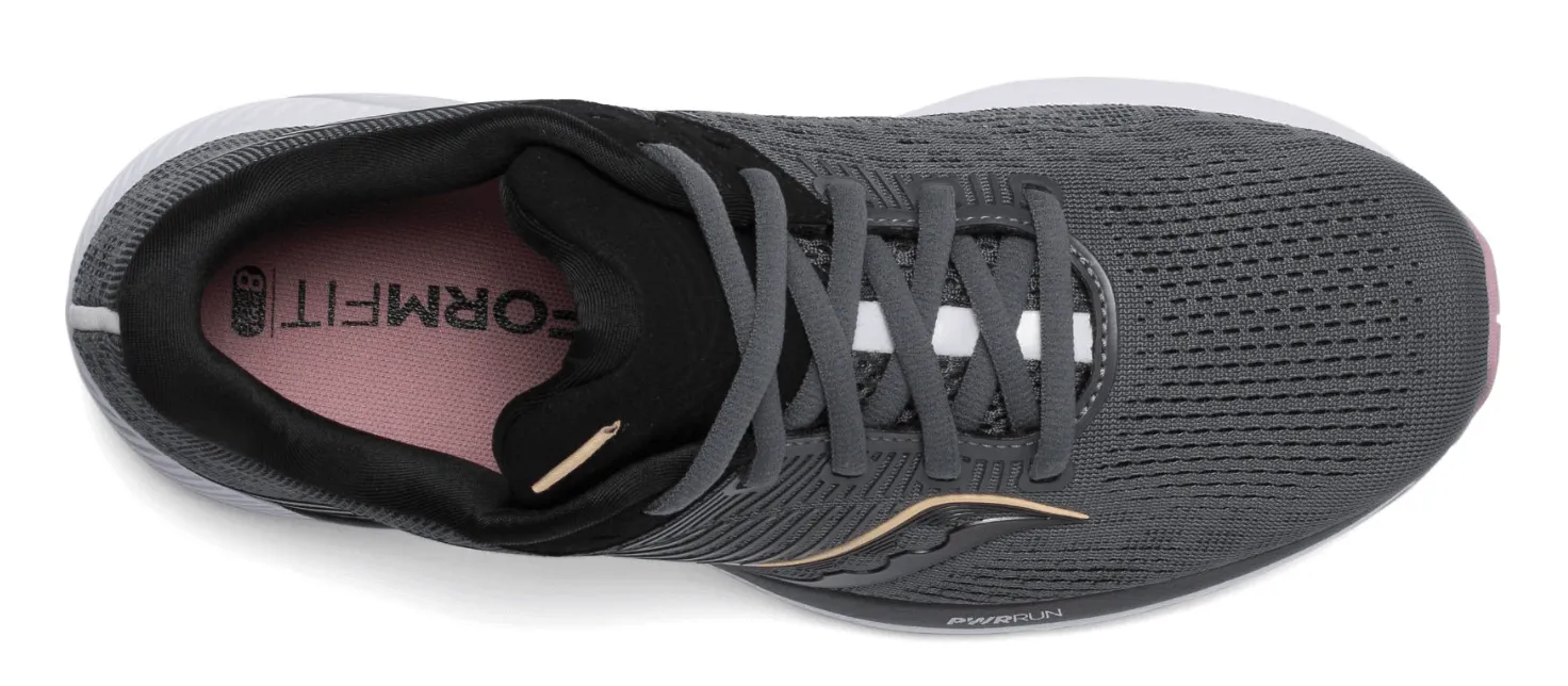 Saucony Womens Guide 14 Shoes - Charcoal/Rose