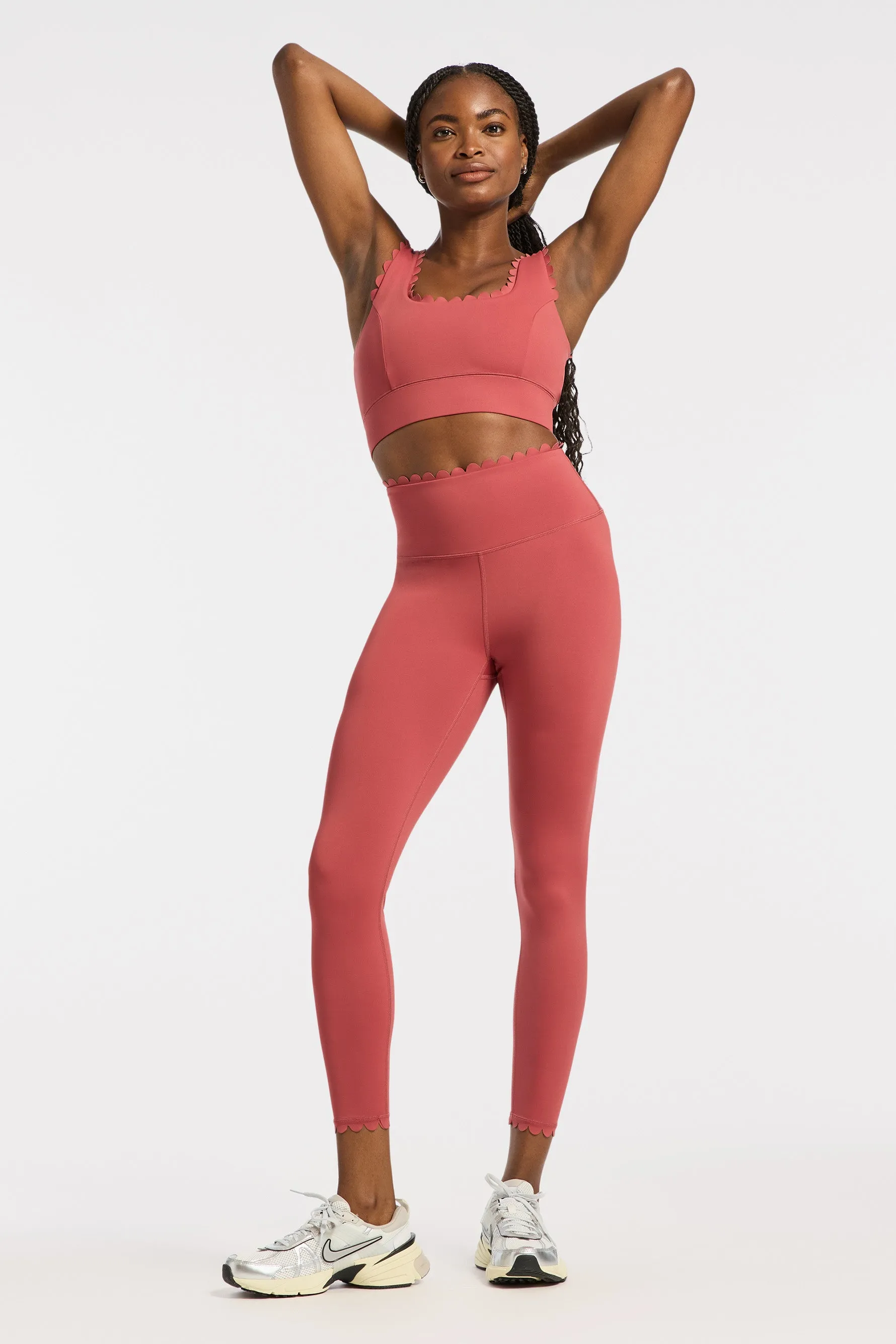 Scallop Legging - Mineral Red