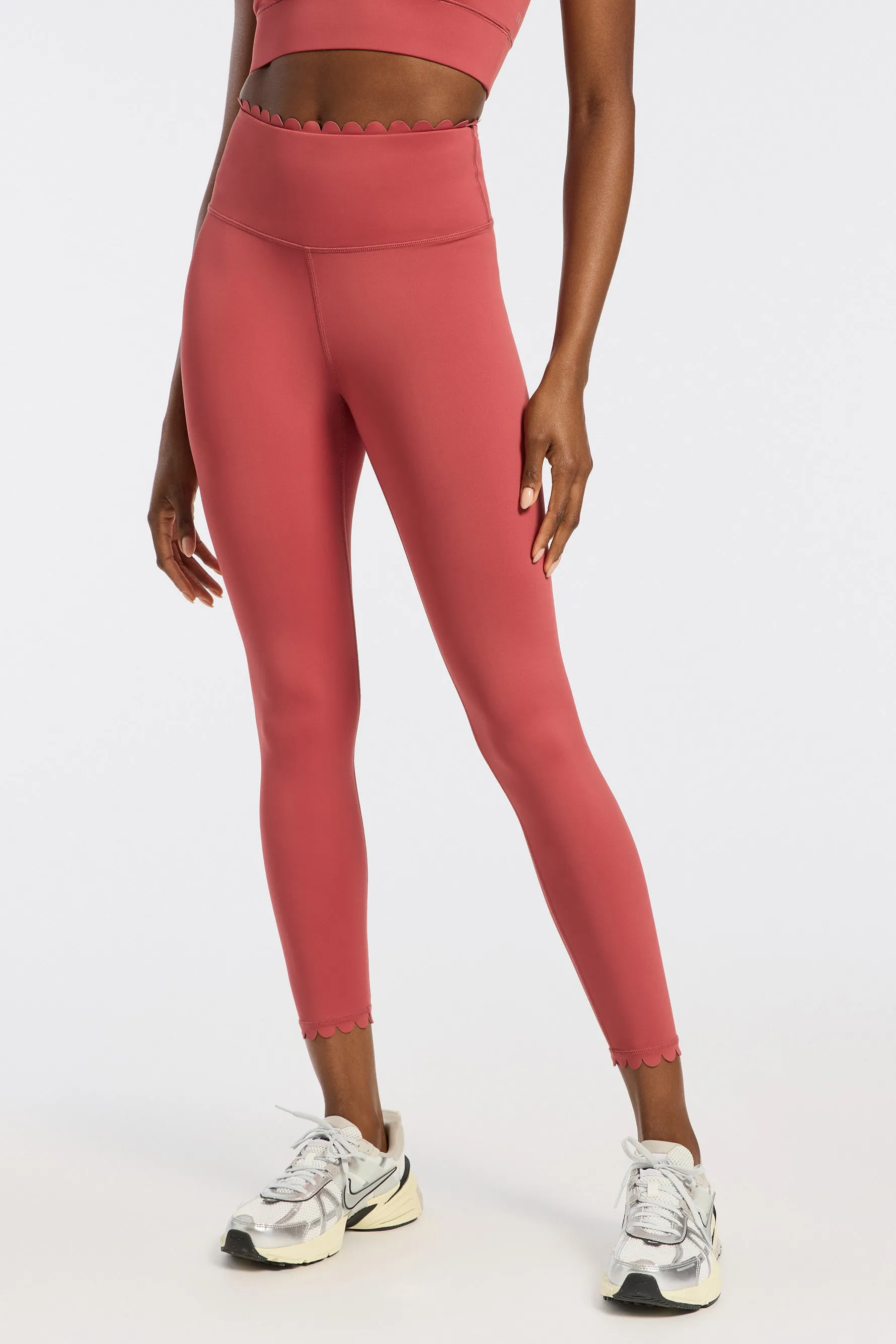 Scallop Legging - Mineral Red