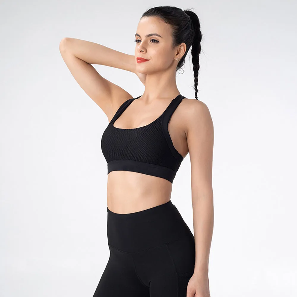 Seamless sports bra tight Yoga vest running shockproof no steel ring sports bra