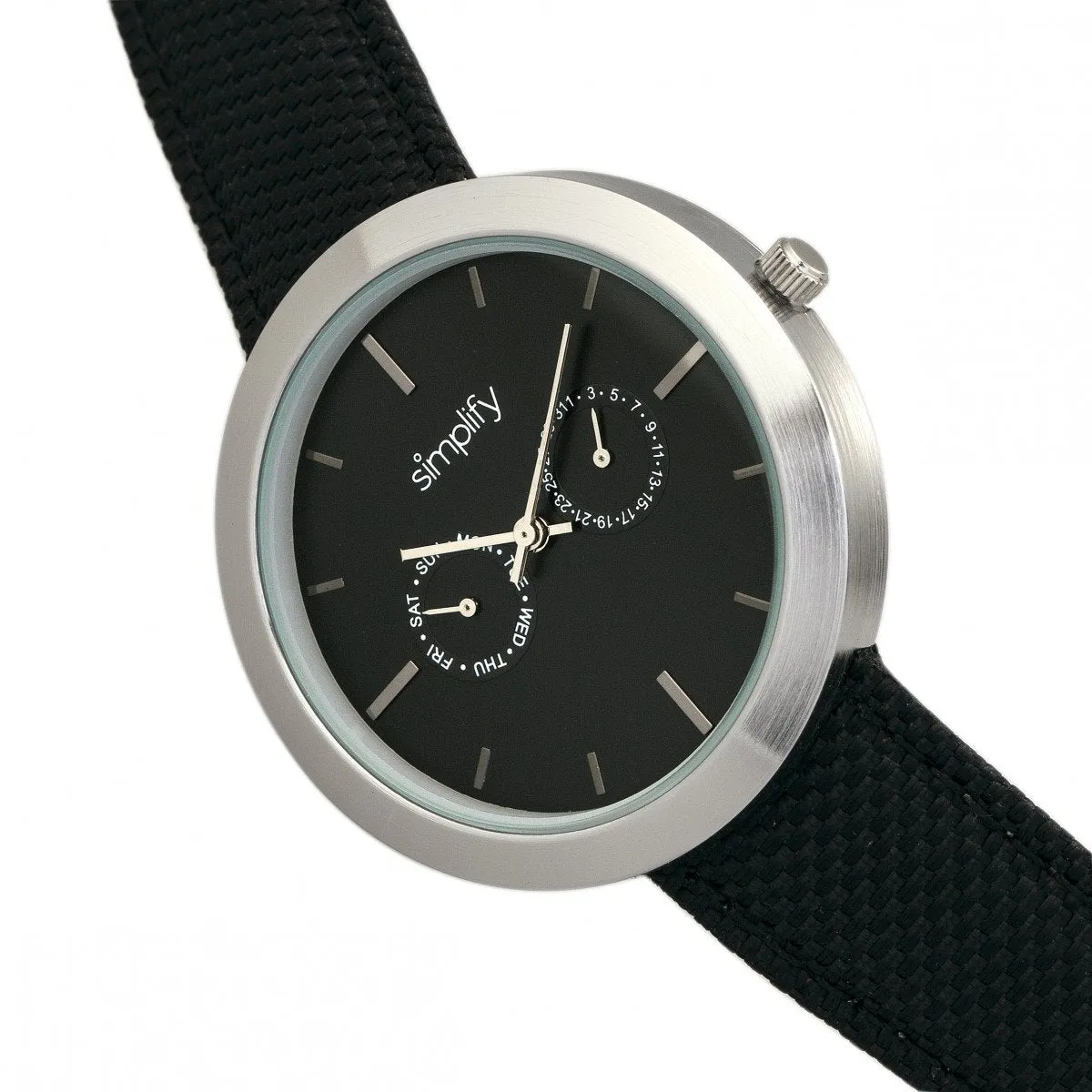 Simplify The 6100 Canvas-Overlaid Strap Watch w/ Day/Date