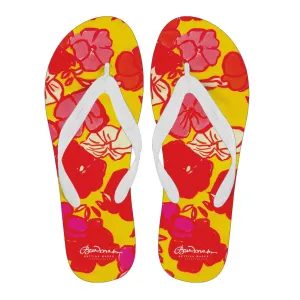 Sixties Floral Flip Flops