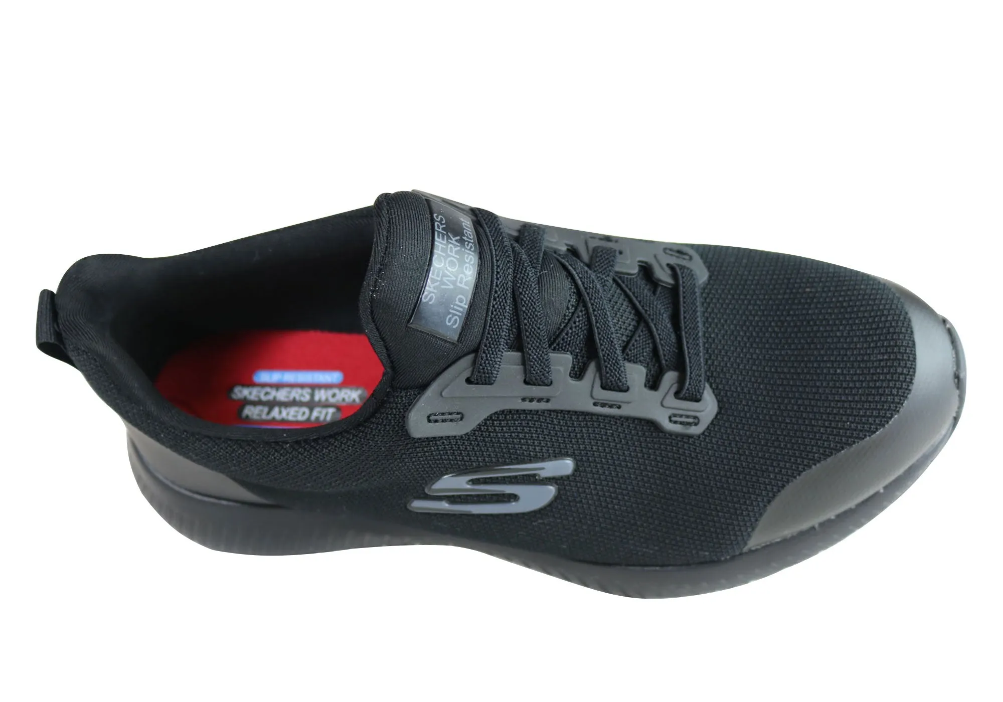 Skechers Womens Squad Slip Resistant Comfort Memory Foam Work Shoes