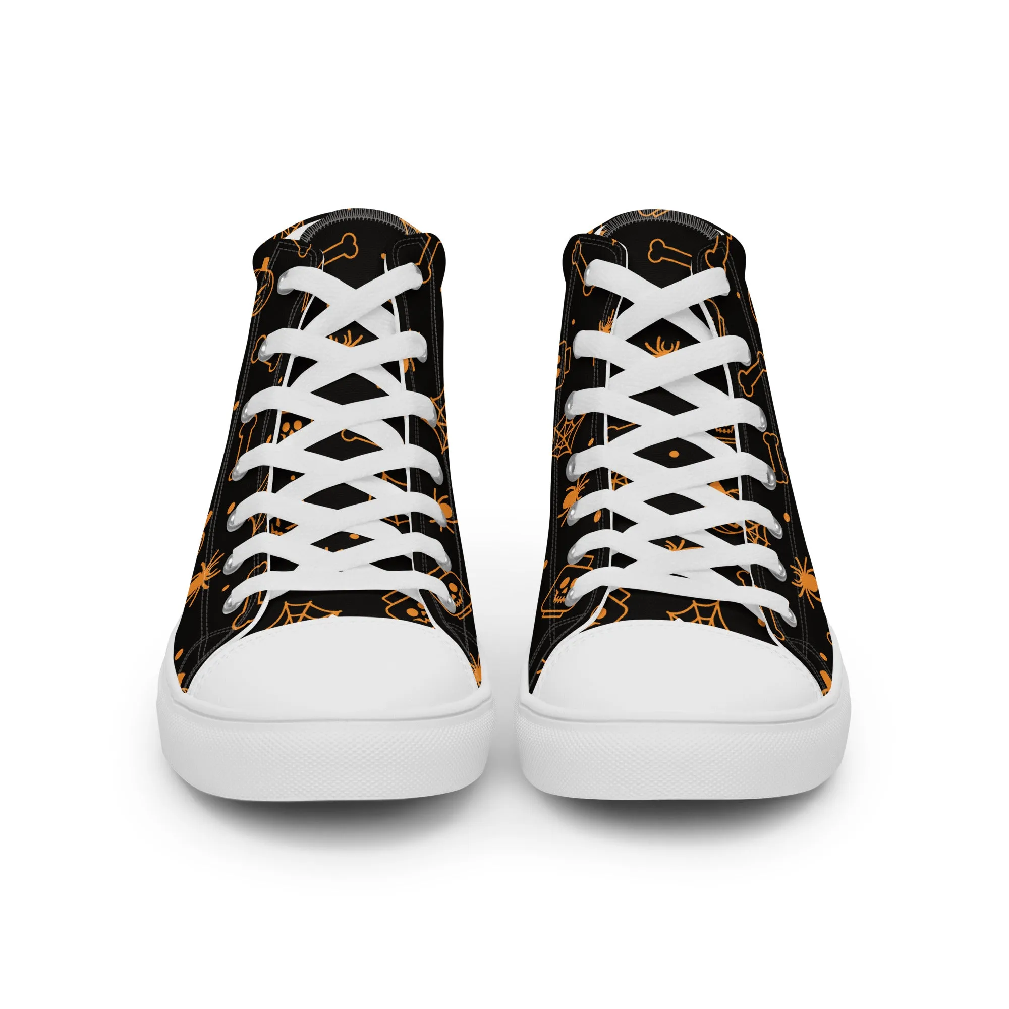 Skeletons Ghost Spiders Halloween Women’s high top canvas shoes