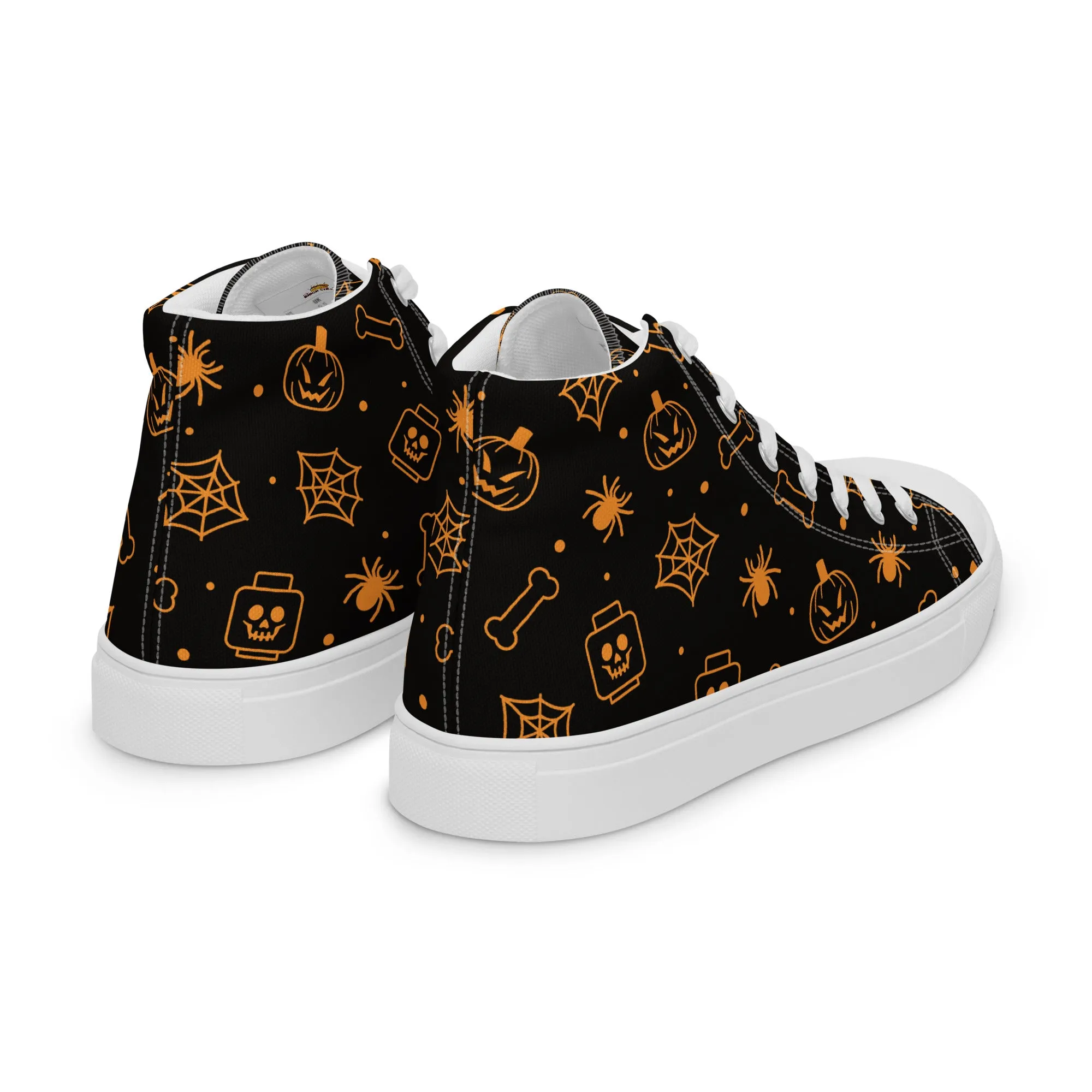 Skeletons Ghost Spiders Halloween Women’s high top canvas shoes