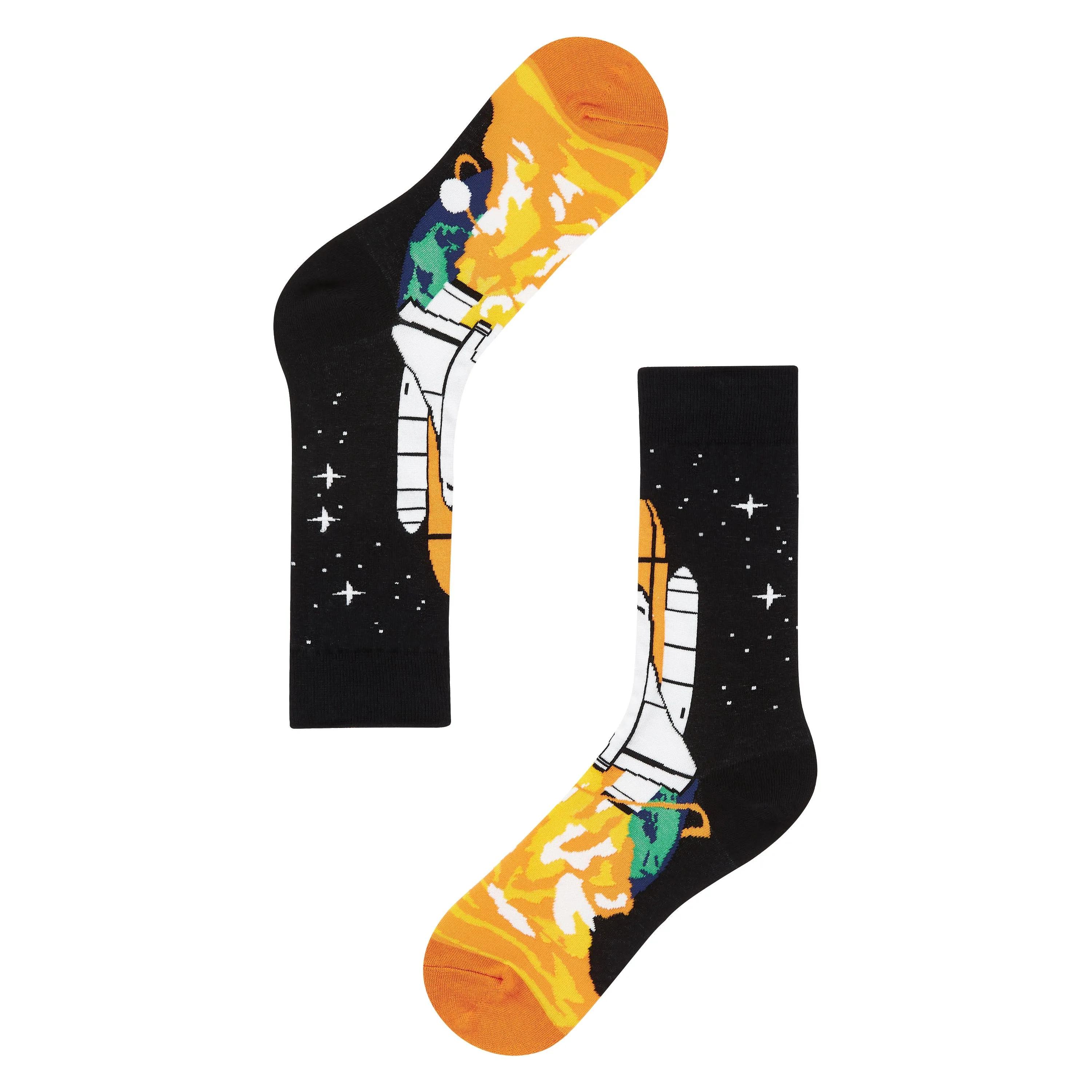 Space Launch Printed Crew Length Socks