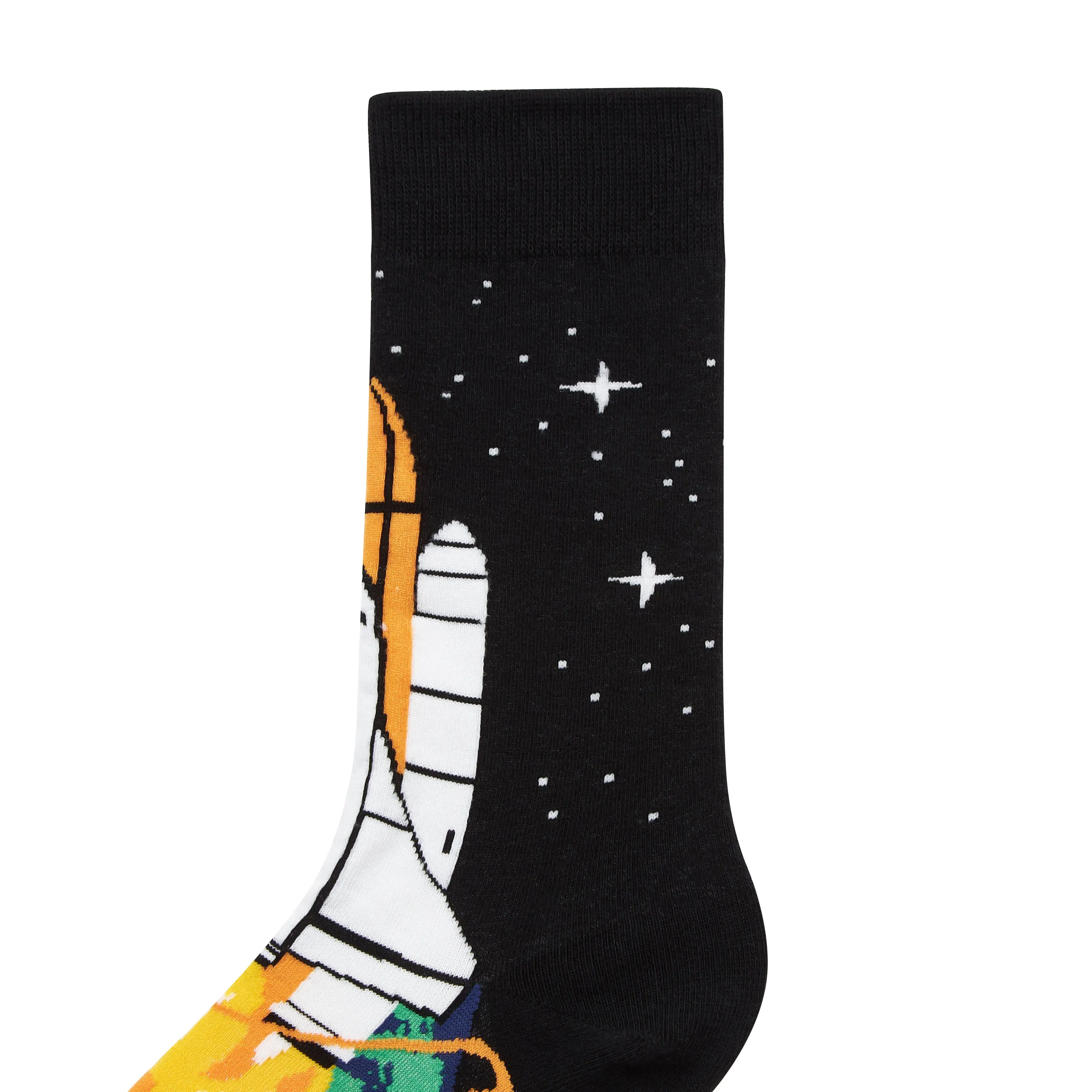 Space Launch Printed Crew Length Socks