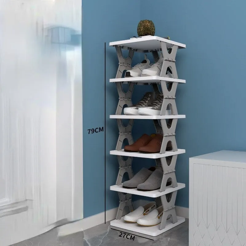 Space Saving Foldable Stackable Shoe Storage Rack