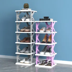 Space Saving Foldable Stackable Shoe Storage Rack