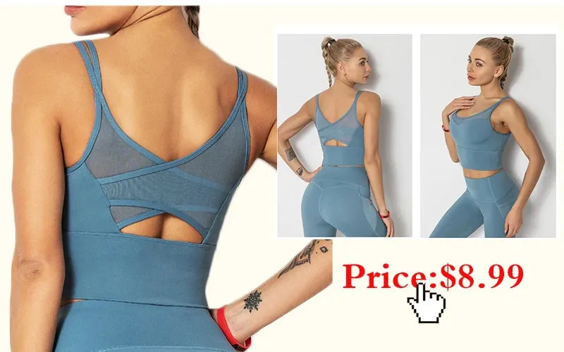 Sports Bra for Women Criss-Cross Back Padded Sports Yoga Bra with Removable Cups Gym Bra Top