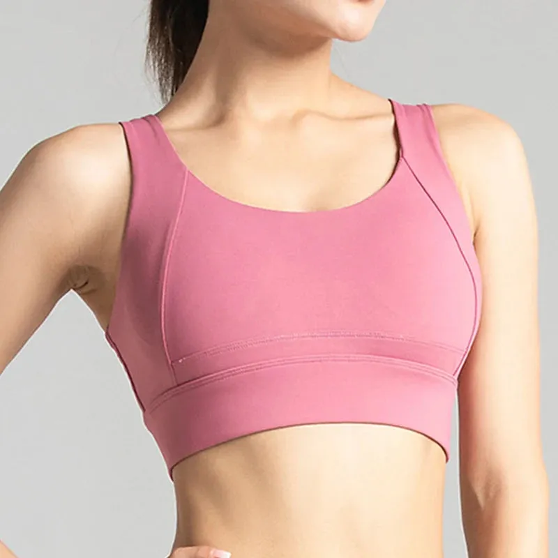 Sports Bra for Women Criss-Cross Back Padded Sports Yoga Bra with Removable Cups Gym Bra Top