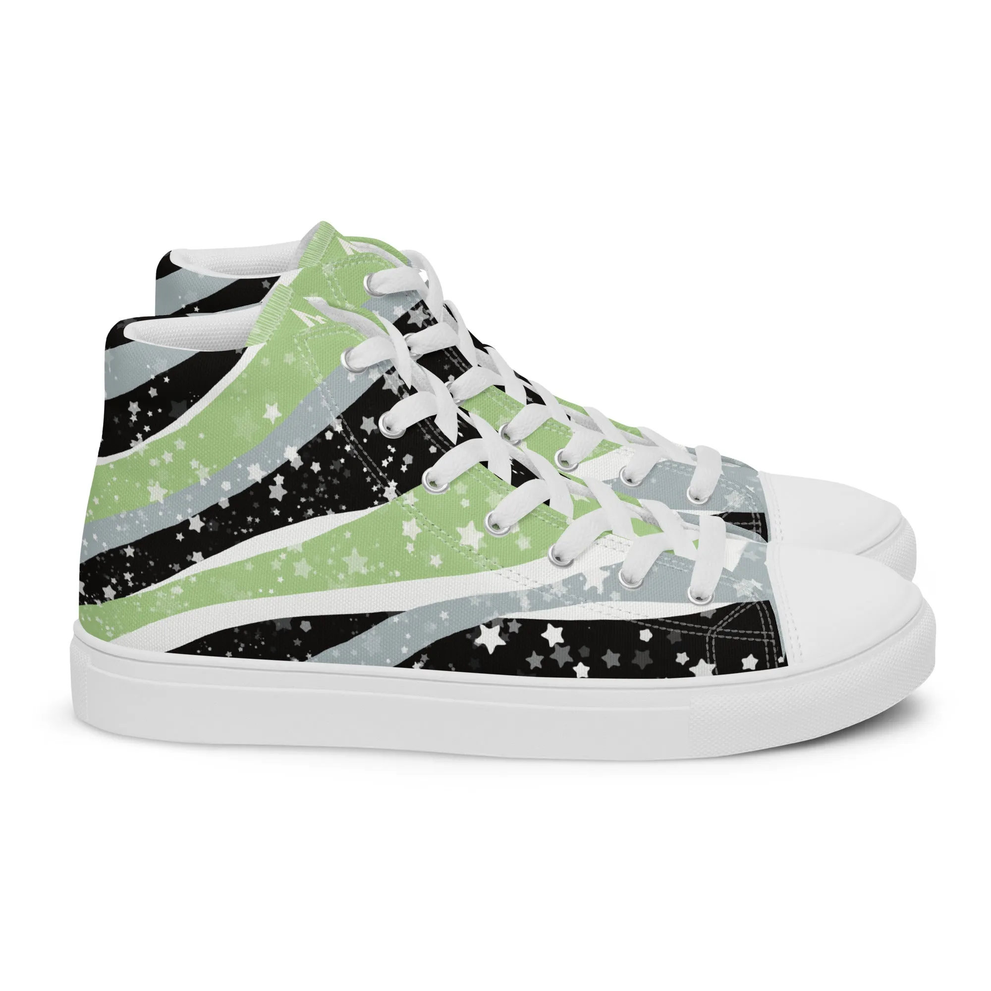 Starry Agender High Top Canvas Shoes (Fem Sizing)