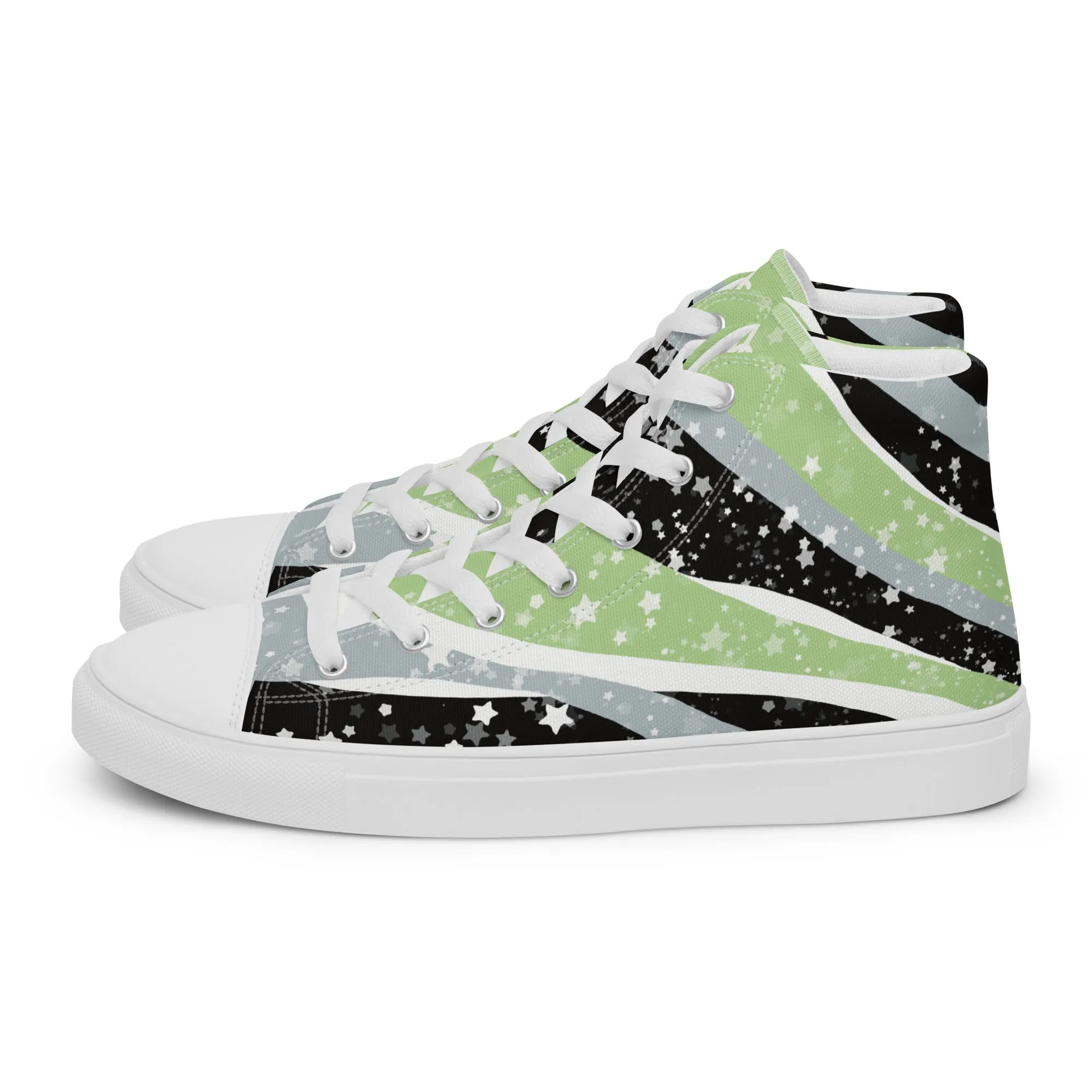 Starry Agender High Top Canvas Shoes (Fem Sizing)