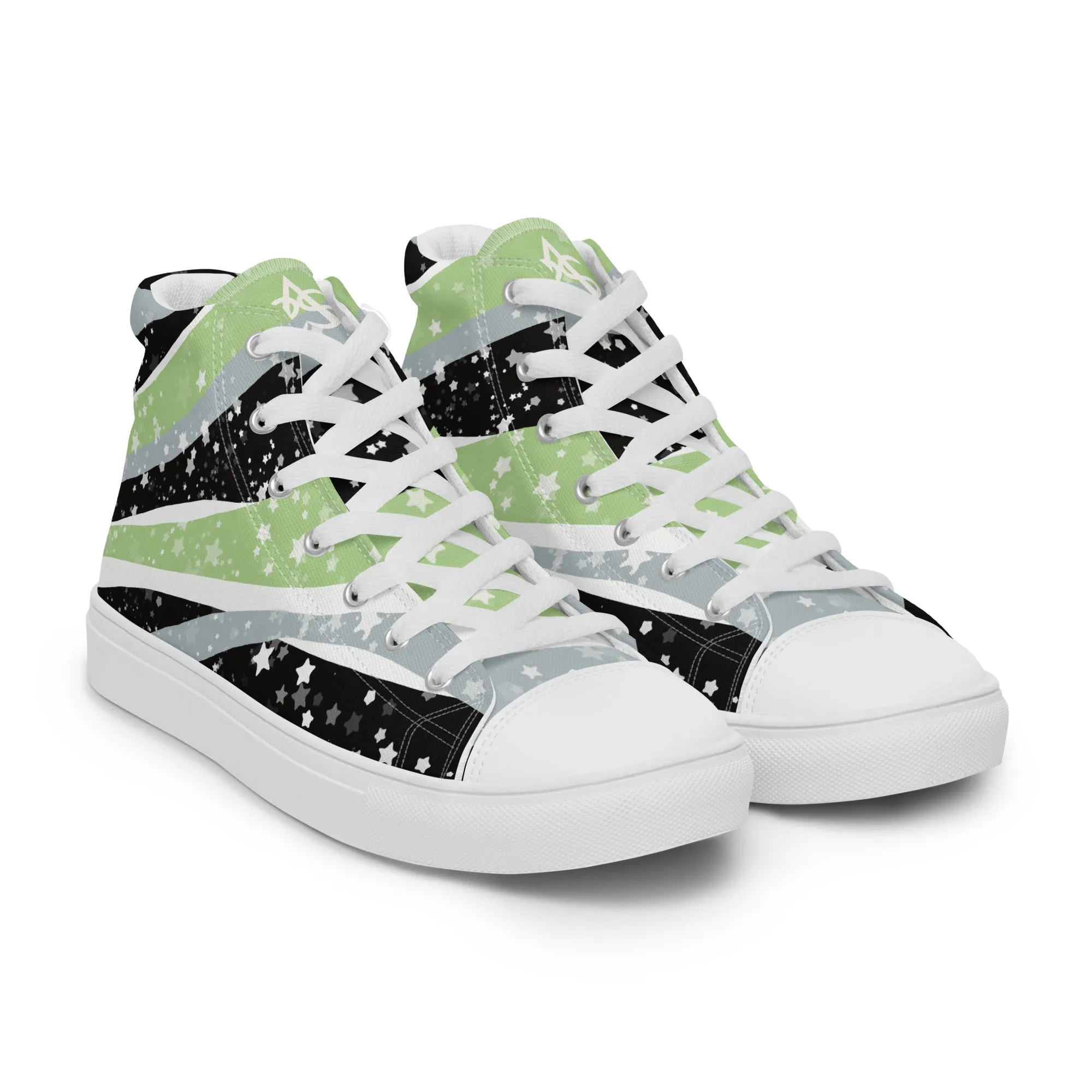 Starry Agender High Top Canvas Shoes (Fem Sizing)