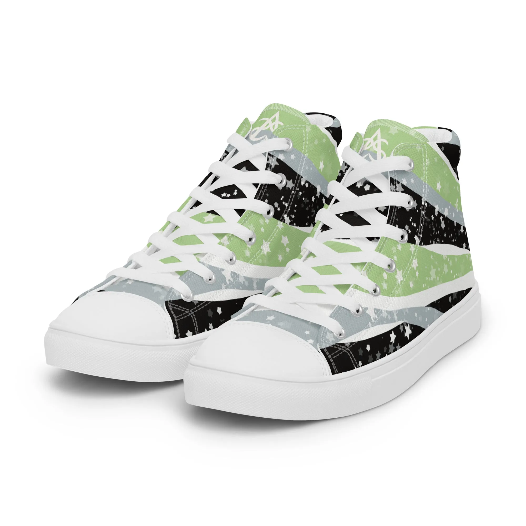 Starry Agender High Top Canvas Shoes (Fem Sizing)