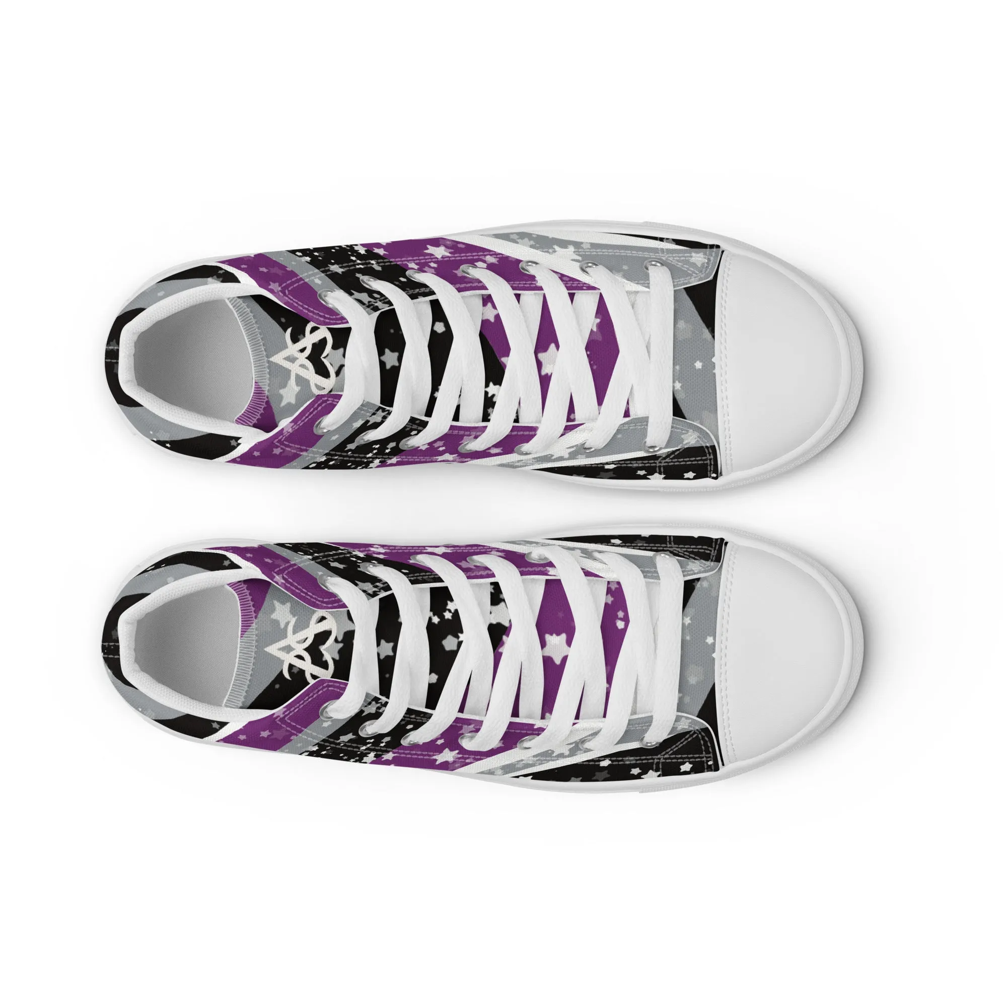 Starry Asexual High Top Canvas Shoes (Masc Sizing)